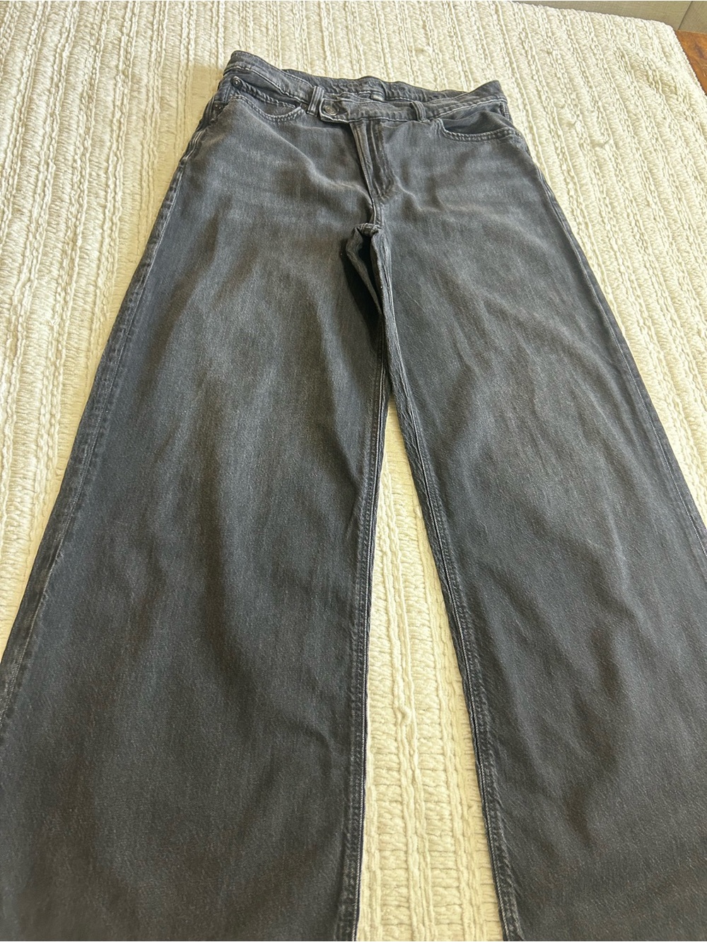 American Eagle Outfitters Charcoal Wide-Leg Jeans